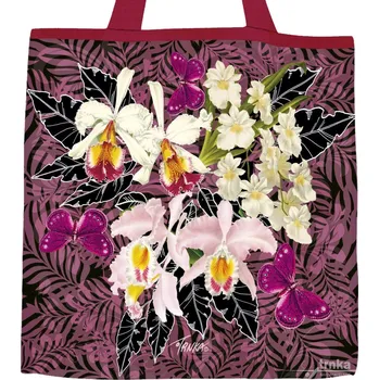 Nákupní taška Plátěná nákupní taška větší, Tajemství orchidejí v červeném