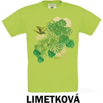 Pánské tričko Tričko UNI Listy Barva: Limetková, Velikost: M