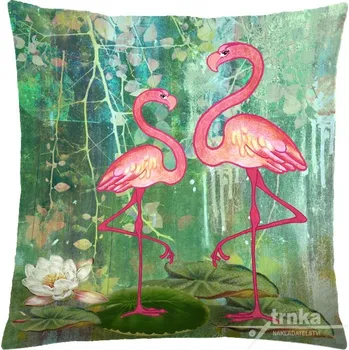 Povlak na dekorativní polštářek Povlak na polštář 40 x 40 cm - Plameňáci