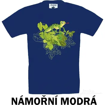 Chlapecké tričko Tričko dětské KR, Chameleon zelený Barva: Námořní modrá, Velikost: 110