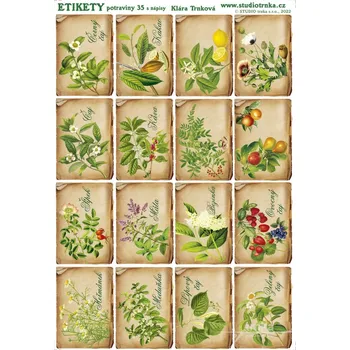 Speciální papír Samolepicí etikety potraviny 35, s nápisy