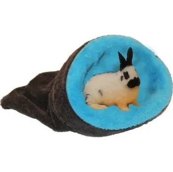 pelíšek pro malé zvíře Marysa pelíšek 2v1 mini pro hlodavce/fretky, tmavě šedý/modrý