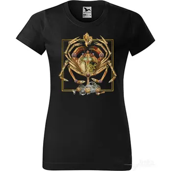 Dámské tričko Tričko dámské Mechanický krab, Steampunk Barva: Černá, Velikost: M
