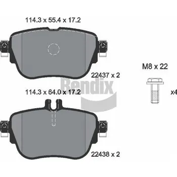 Brzdová destička Sada brzdových destiček, kotoučová brzda BENDIX Braking BPD1625