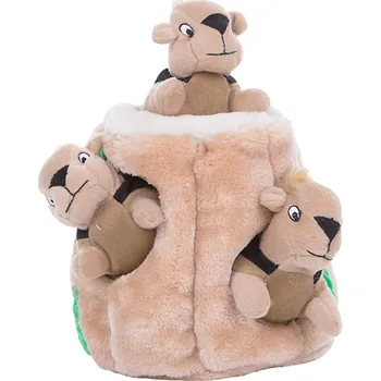 Hračka pro psa Outward Hound Plyšové Puzzle Veverky v pařezu Small