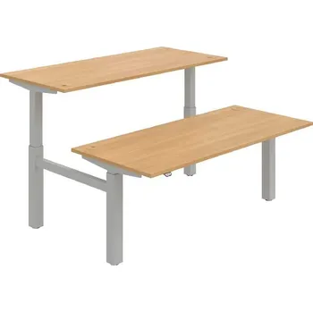 Kancelářský vozík HOBIS párový výškově stavitelný stůl MOTION DUAL MSD 2 1800, stand.ovládání, dub + doprava zdarma