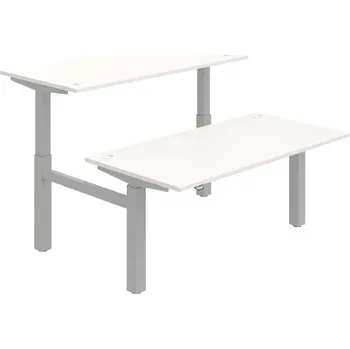 Kancelářský vozík HOBIS párový výškově stavitelný stůl MOTION DUAL MSD 2 1600, stand.ovládání, bílá + doprava zdarma