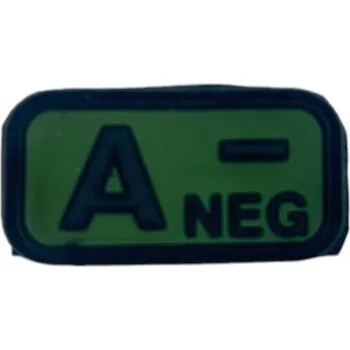 Nášivka JTG Nášivka na suchý zip s krevní skupinou (A-) (plast 3D) - forest