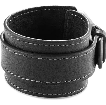 Náramek Gladius | Černý kožený náramek z&nbsp;buvolí kůže full grain s&nbsp;nýtem - Lucleon