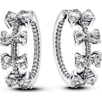 Náušnice Kruhové náušnice PANDORA Třpytivá řada mašliček 293545C01