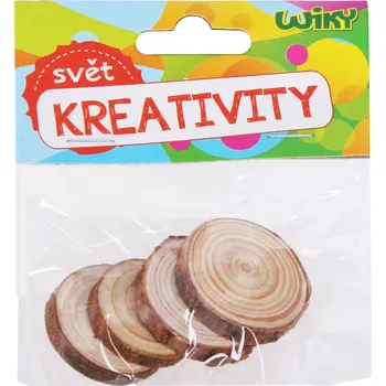 Dřevěné kolečko 3-4x0,5 cm, 4 kusy