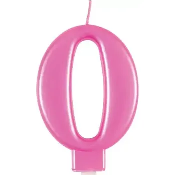 Dortová svíčka Svíčka dortová růžová metalická 0