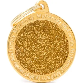 psí známka MY FAMILY BIG CIRCLE GLITTER GOLD