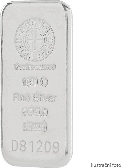 Investiční stříbrná cihla 1000 g - Argor Heraeus