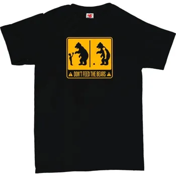 Žertovný předmět Don´t feed the bears - pánské tričko s potiskem M modrá - navy Bílá - 401
