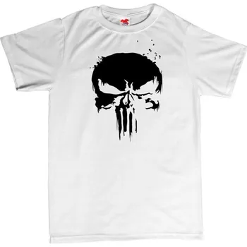Žertovný předmět Punisher - pánské tričko s potiskem M černá - black Bílá - 401