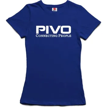 Žertovný předmět Pivo connecting people - dámské tričko s potiskem XXL modrá - royal Bílá - 401