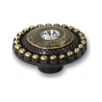 Nábytková úchytka SIRO 2015-54ZN31JE4 stará kartáčovaná mosaz, průhledná