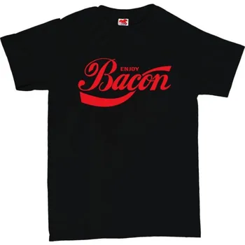 Žertovný předmět Bacon - pánské tričko s potiskem XL černá - black Červená - 408