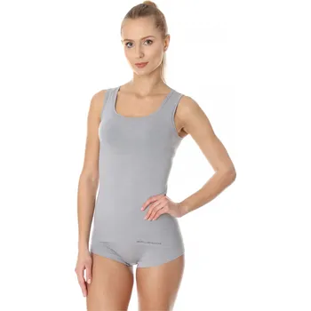 Dámské tričko Brubeck dámské tričko bez rukávu Comfort wool Barva: Šedá, Velikost: M