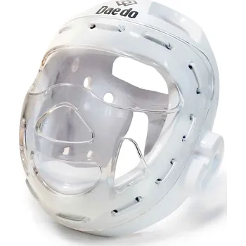 Chránič hlavy na box a bojový sport Daedo přilba s maskou Taekwondo WT - bílá, PRO 20915W M