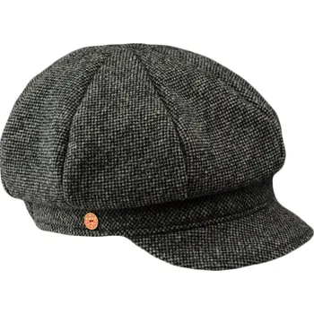 Čepice 8-dílna bekovka od Mayser - Coco Tweed Newsboy Cap - černý tvíd Velikost: 59 cm (L)