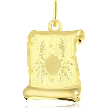 Přívěsek GEMMAX Velký zlatý přívěsek Rak - měsíční znamení pergamen mat – zlatý šperk ryzosti 585/1000 v Dárkovém balení s Certifikátem GUPYN-35551