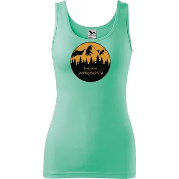 DOBRÝ TRIKO Dámské tílko s potiskem Dobrodružství Velikost: S, Barva: Mátová