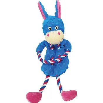 Hračka pro psa Nobby plyšová hračka pro psy Osel s lanem 47 cm