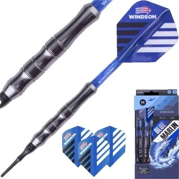 Šipka Set šipek s mosaznými barely a plastovými hroty Windson BLUE MARLIN 16 G UNI Tmavě modrá, Stříbrná