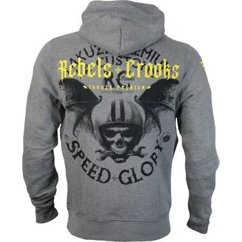 Pánská móda Mikina s kapucí Yakuza Premium Speed Rebels Crooks - šedá, 4XL