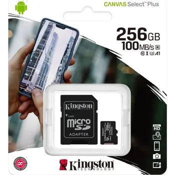Paměťová karta Kingston Micro SDXC 256GB Canvas Select Plus + SD adaptér