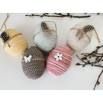 Velikonoční dekorace BRIMOON Velikonoční vajíčko macramé mix barev