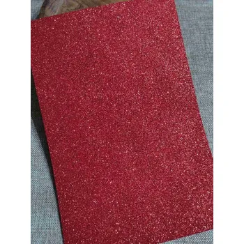 Samolepící pěnová guma Moosgummi s glitry 20x30 cm barva červená