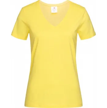 Dámské tričko Stedman Vegan dámské tričko s výstřihem do véčka 155 g/m Barva: Žlutá, Velikost: S