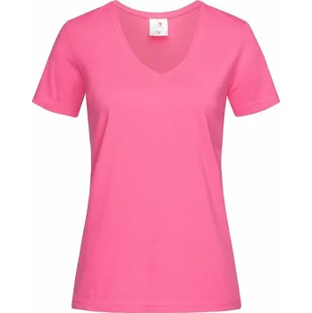 Stedman Vegan dámské tričko s výstřihem do véčka 155 g/m Barva: růžová výrazná, Velikost: L