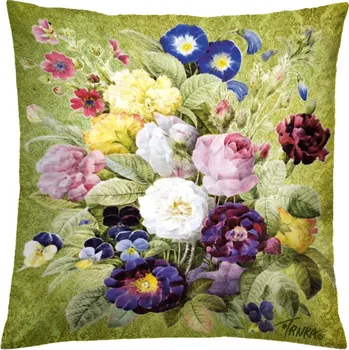Povlak na dekorativní polštářek Povlak na polštář 40 x 40 cm - Zahradní kytice