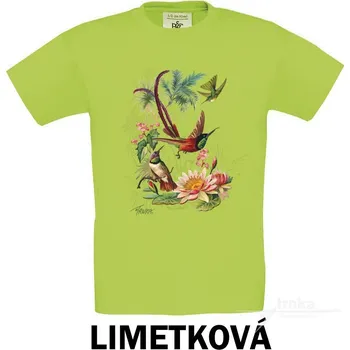 Tričko UNI Kolibříci Barva: Limetková, Velikost: XS