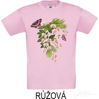 Dětské tričko KR, Orchidej milují i motýli Barva: Růžová, Velikost: 110