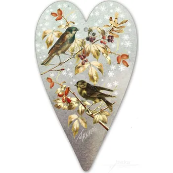 Vánoční dekorace Zimní zpěv, dřevěný obrázek