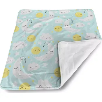 deka Sablio Dětská deka pro miminko Měsíce, slunce a mráčky - 80x100 cm