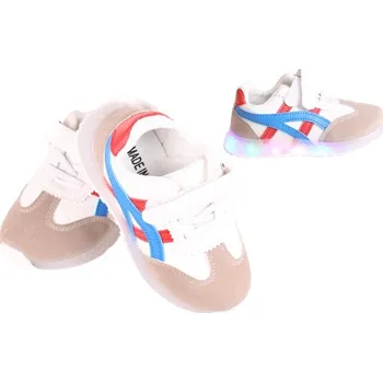 Dívčí tenisky Dětské tenisky svítící se špičkou modročervené var.2