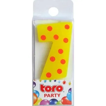 Dortová svíčka TORO SVÍČKA ČÍSLICE "7", ZAPICHOVACÍ, 3X4,5X0,9CM_hamashop