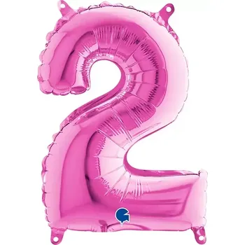 Balónek Foliová číslice 2 růžová - 35 cm