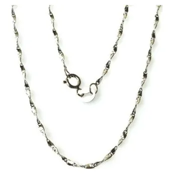 Řetízek Ráj snubních prstenů | Zlatý řetízek z bílého zlata 45 cm - skladem - 4155