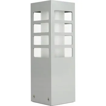 Stojací lampa Kvadratický osvětlovací sloupek Su-ma E27 25 cm stříbrný