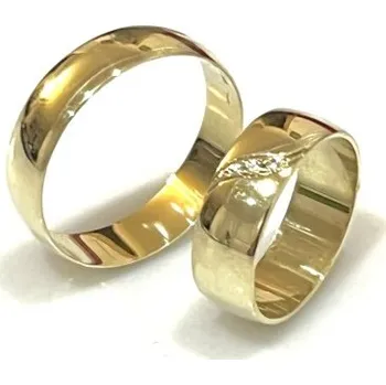 Prsten Ráj snubních prstenů | Široké snubní prsteny ze žlutého zlata se zirkony - skladem - 4598