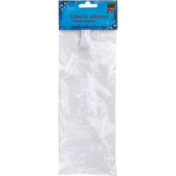 Vánoční dekorace Girlanda 244 cm z různých korálků, bílá