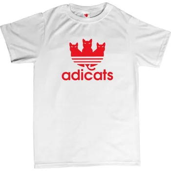 Žertovný předmět Adicats - pánské tričko s potiskem XXL bílá - white Červená - 408