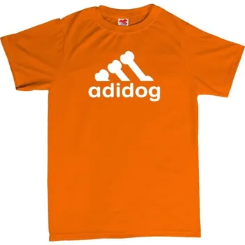 Žertovný předmět Adidog - pánské tričko s potiskem XL oranžová - orange